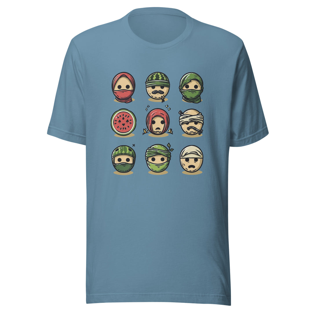 Palestine Emoji - Men’s T-Shirt, T Shirt Steel Blue