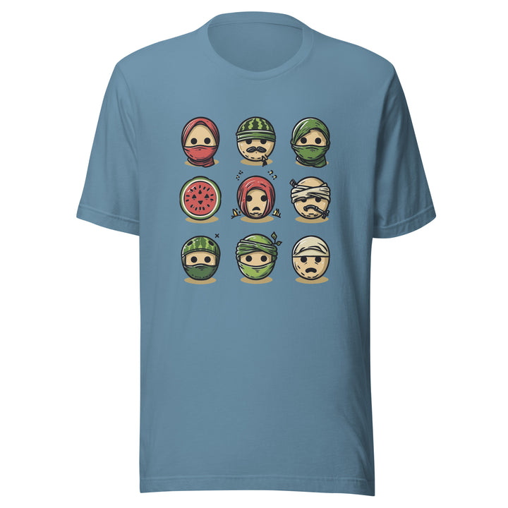 Palestine Emoji - Men’s T-Shirt, T Shirt Steel Blue