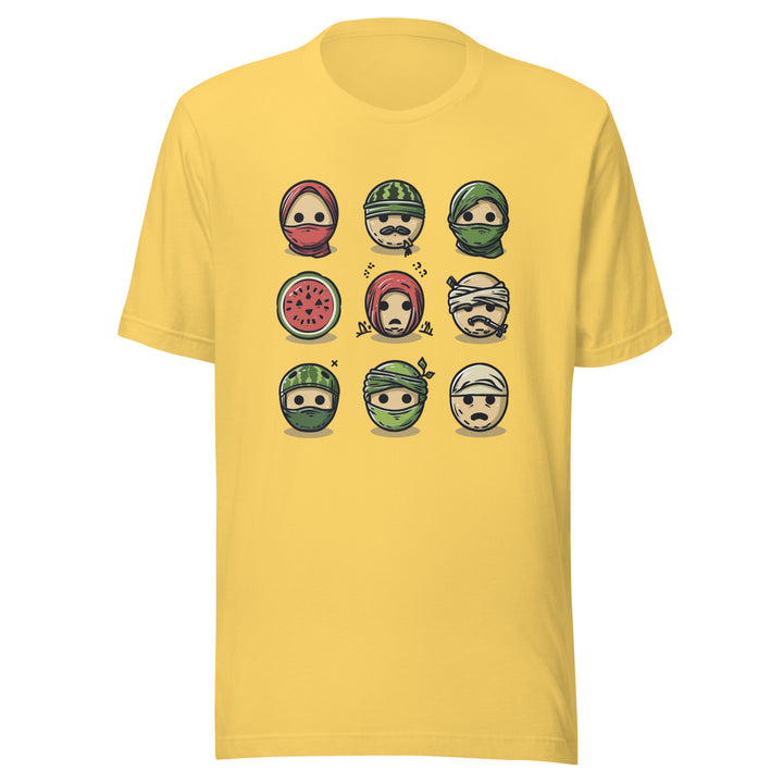 Palestine Emoji - Men’s T-Shirt, T Shirt Yellow