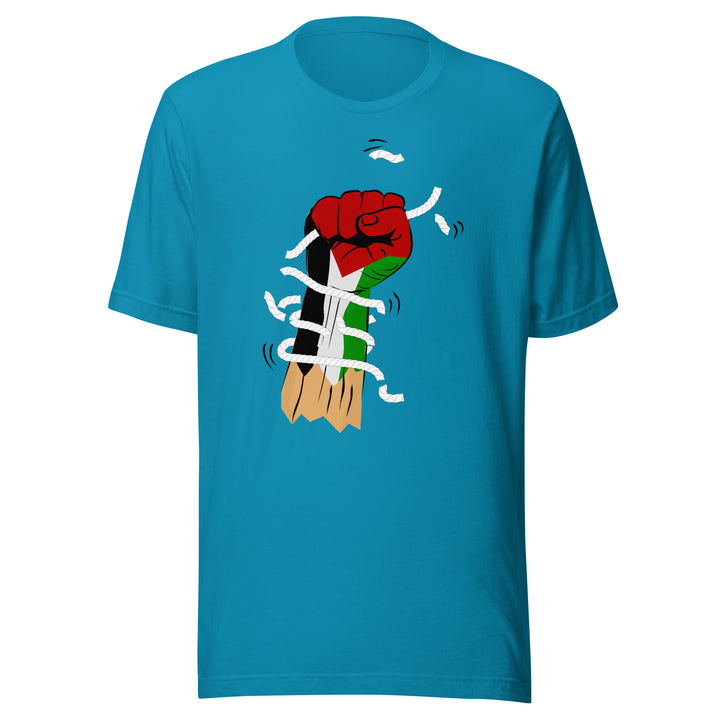 Palestine Hand - Men’s T-Shirt, T Shirt Aqua