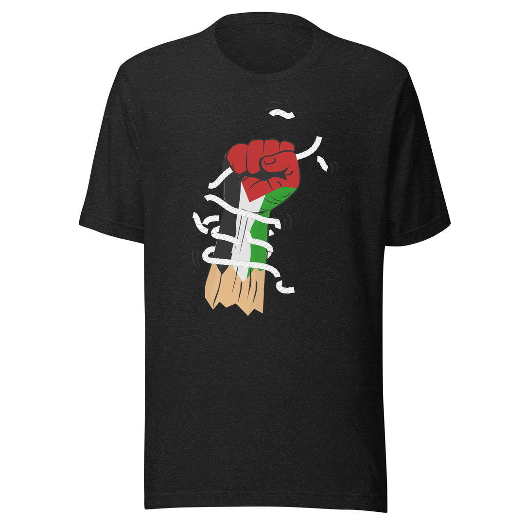 Palestine Hand - Men’s T-Shirt, T Shirt Black Heather