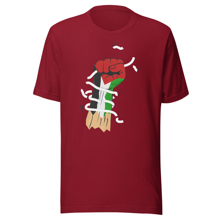 Palestine Hand - Men’s T-Shirt, T Shirt Cardinal