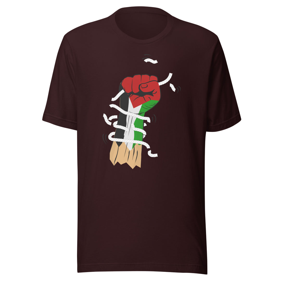 Palestine Hand - Men’s T-Shirt, T Shirt Oxblood Black