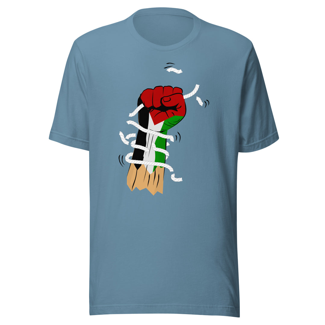 Palestine Hand - Men’s T-Shirt, T Shirt Steel Blue