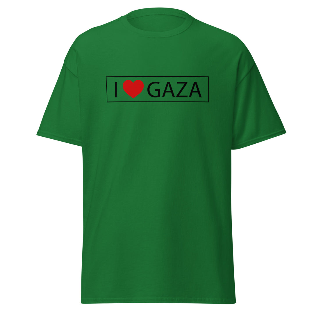 Men's Classic Tee - I Love Gaza, Turf Green
