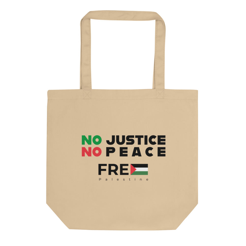 No Justice No Peace - Eco Tote Bag, Eco Tote Bag Oyster