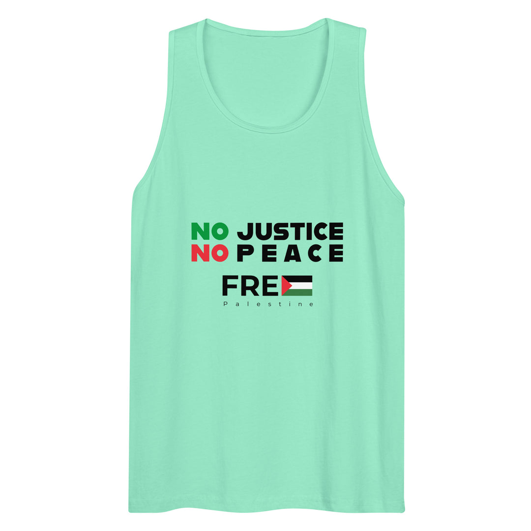 No Justice No Peace - Men’s Premium Tank Top, Mens Premium Tank Top Mint