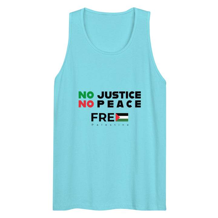 No Justice No Peace - Men’s Premium Tank Top, Mens Premium Tank Top Pacific Blue
