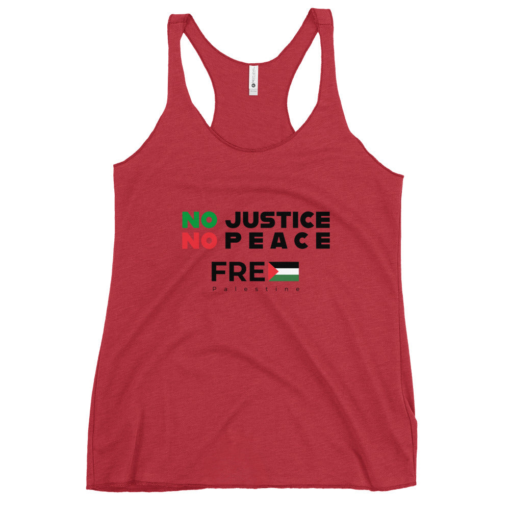 No Justice No Peace - Women's Racerback Tank Next Level, Womens Racerback Tank Top Vintage Red