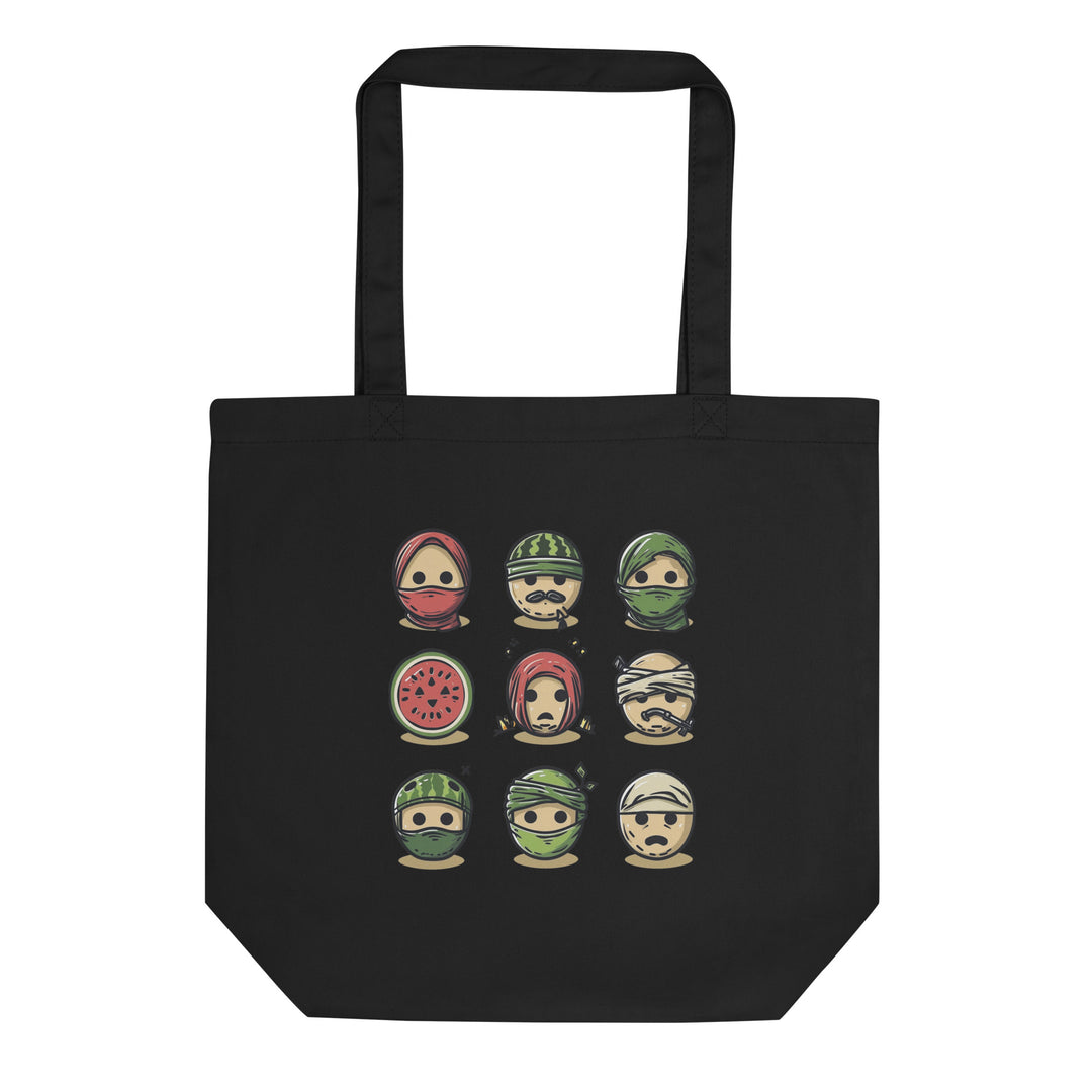 Palestine Emoji - Eco Tote Bag, Eco Tote Bag Black