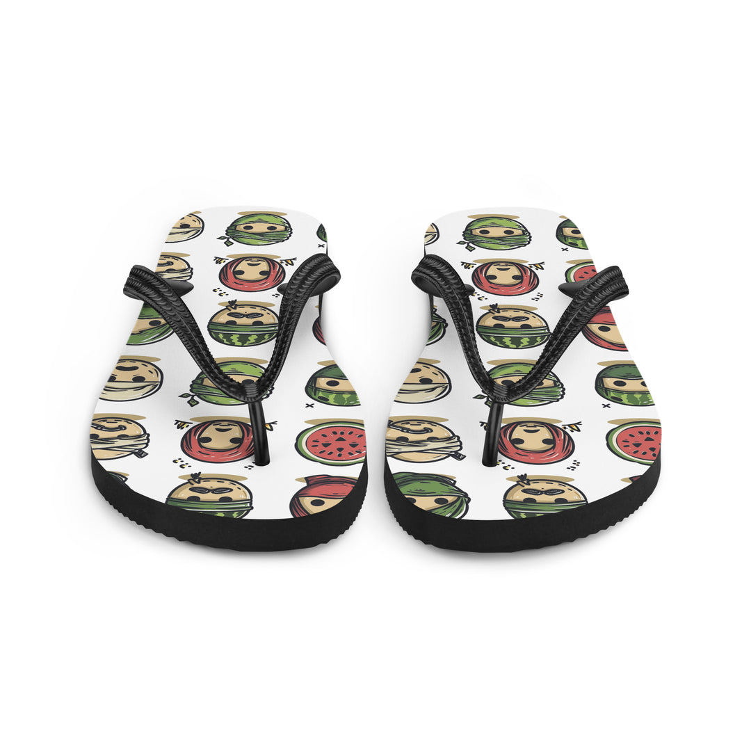 Palestine Emoji - Flip-Flops, Sublimation Flip Flops White