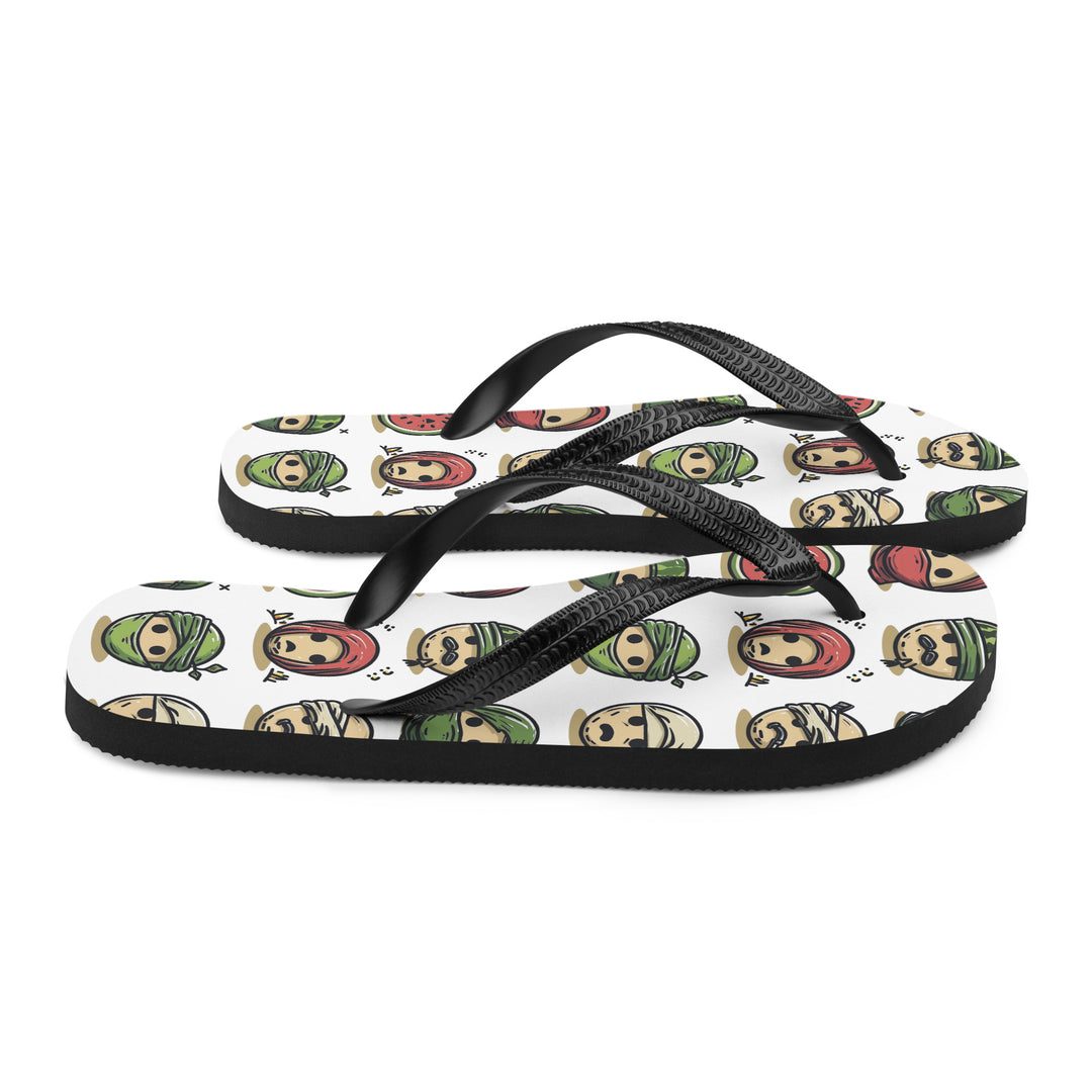 Palestine Emoji - Flip-Flops, Sublimation Flip Flops White