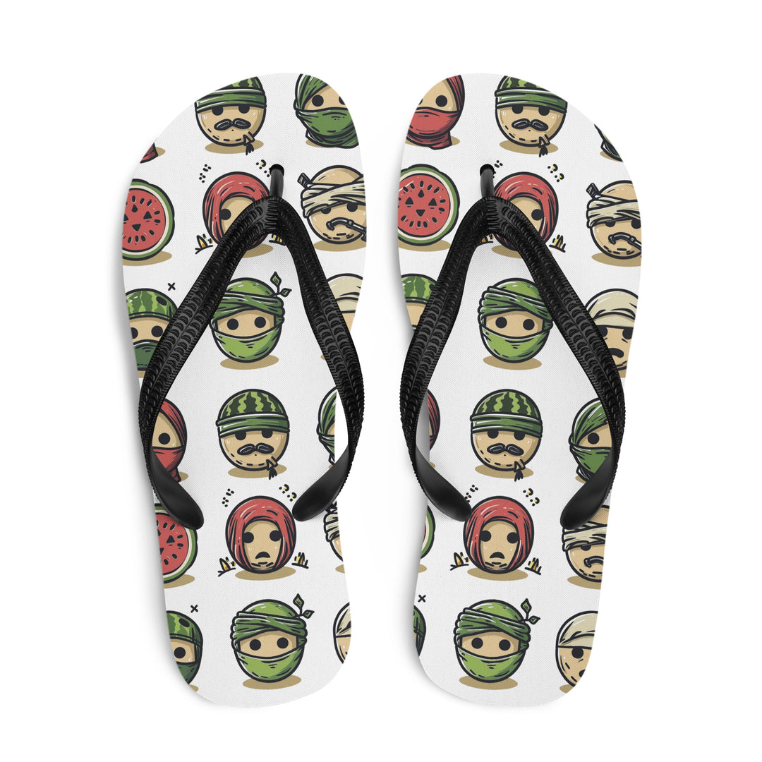 Palestine Emoji - Flip-Flops, Sublimation Flip Flops White