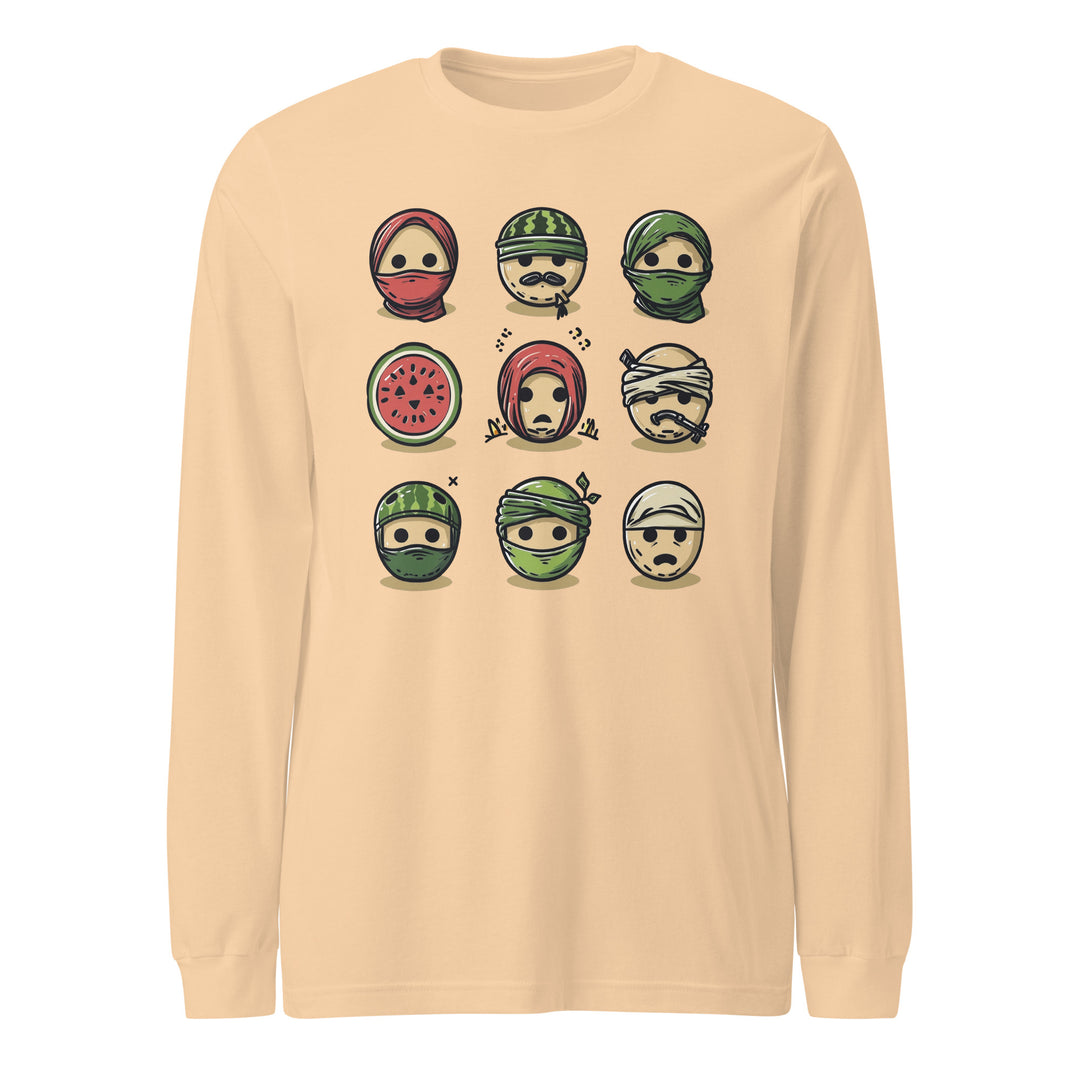Palestine Emoji - Men’s Long Sleeve Shirt, Sand Dune