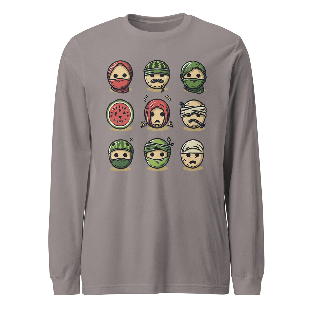 Palestine Emoji - Men’s Long Sleeve Shirt, Storm