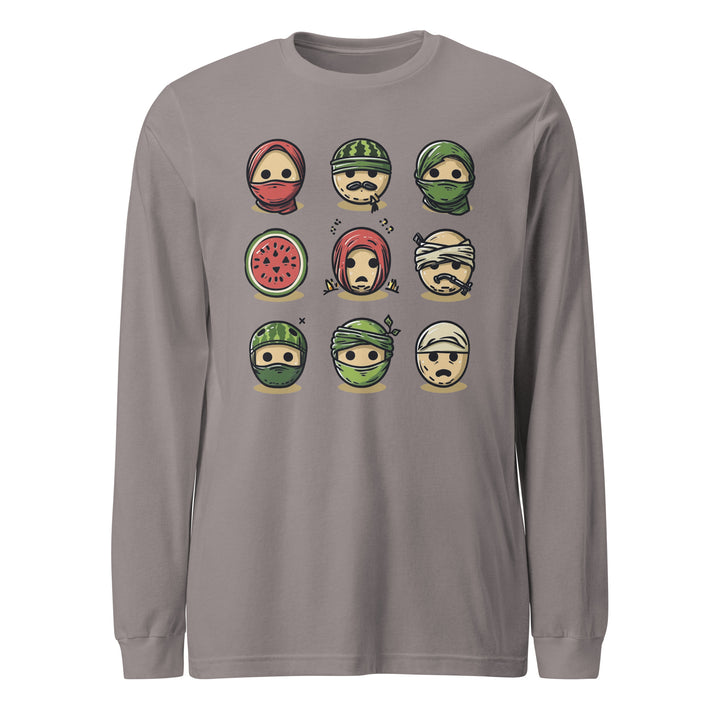 Palestine Emoji - Men’s Long Sleeve Shirt, Storm