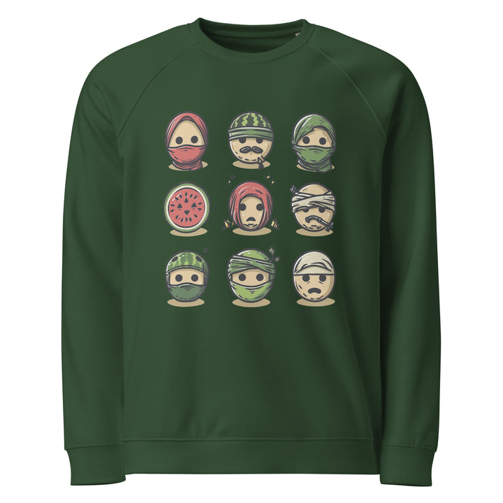 Palestine Emoji - Men’s Organic Raglan Sweatshirt, Green