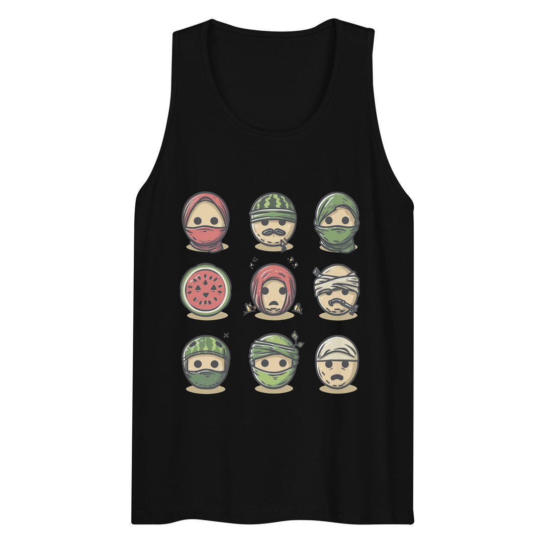 Palestine Emoji - Men’s Premium Tank Top, Mens Premium Tank Top Black