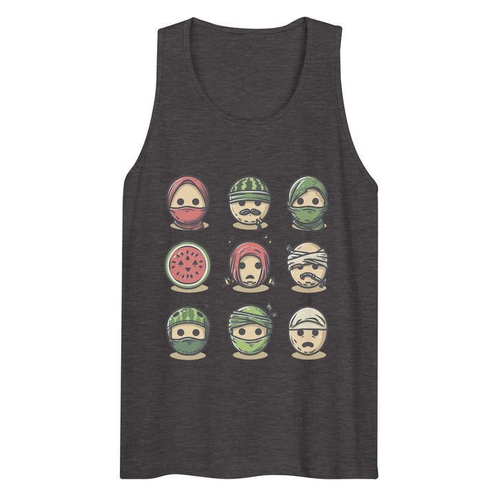 Palestine Emoji - Men’s Premium Tank Top, Mens Premium Tank Top Charcoal Heather