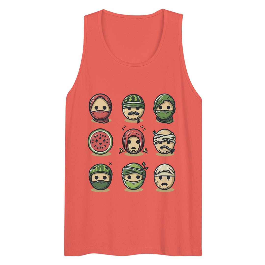 Palestine Emoji - Men’s Premium Tank Top, Mens Premium Tank Top Coral