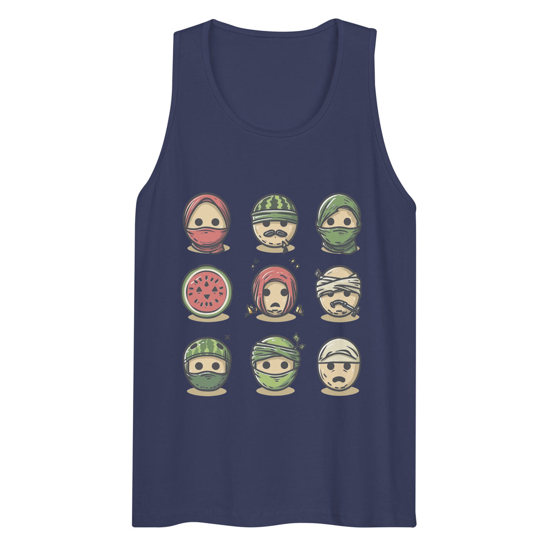 Palestine Emoji - Men’s Premium Tank Top, Mens Premium Tank Top Harbor Blue
