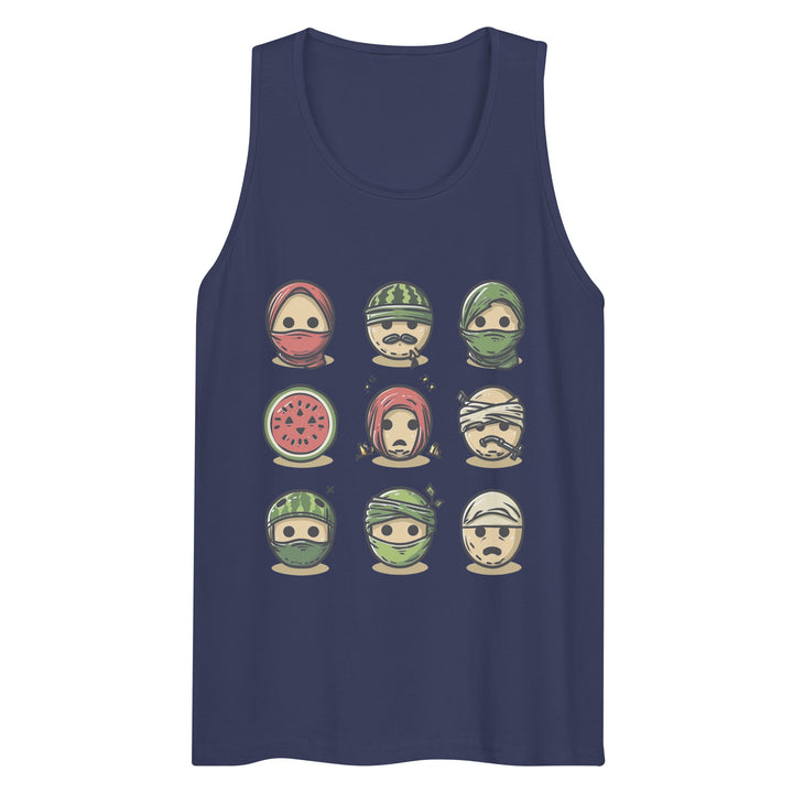Palestine Emoji - Men’s Premium Tank Top, Mens Premium Tank Top Harbor Blue