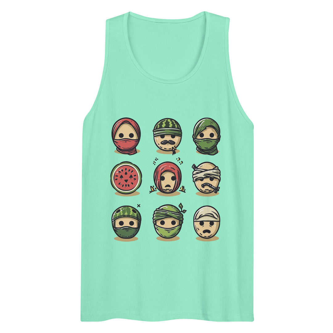 Palestine Emoji - Men’s Premium Tank Top, Mens Premium Tank Top Mint