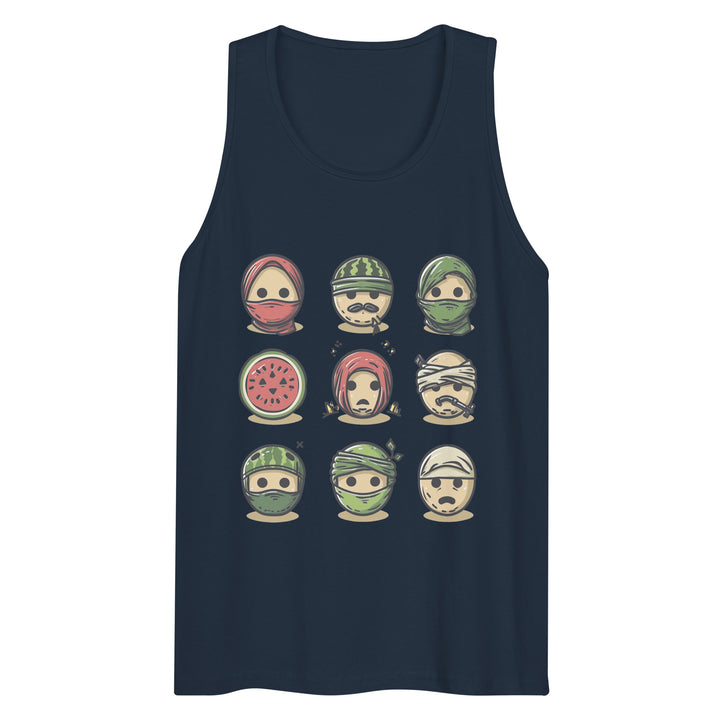 Palestine Emoji - Men’s Premium Tank Top, Mens Premium Tank Top Navy