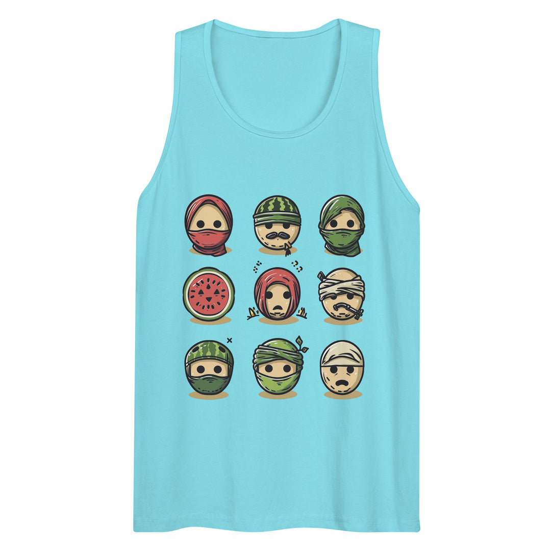 Palestine Emoji - Men’s Premium Tank Top, Mens Premium Tank Top Pacific Blue