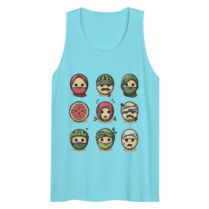 Palestine Emoji - Men’s Premium Tank Top, Mens Premium Tank Top Pacific Blue