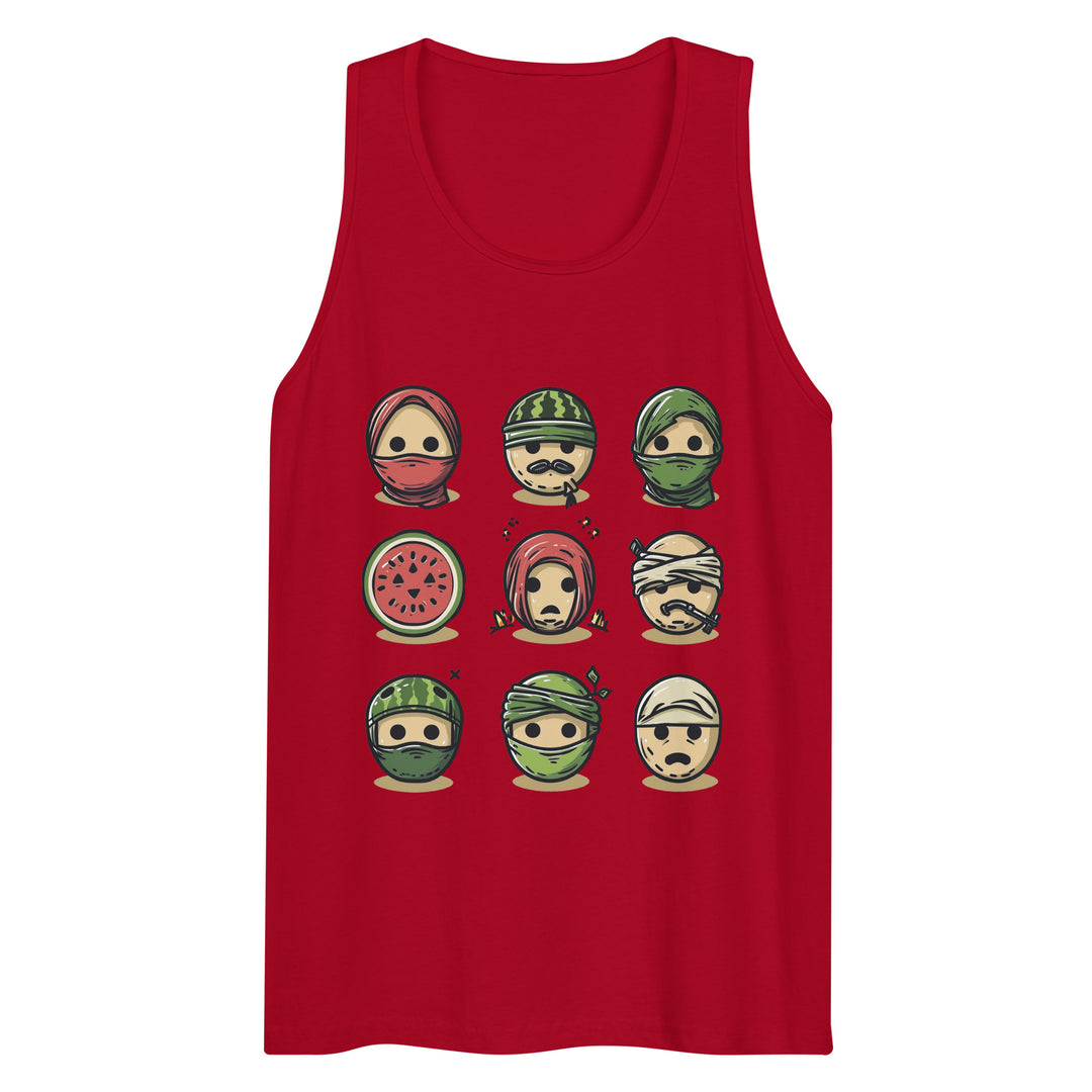 Palestine Emoji - Men’s Premium Tank Top, Mens Premium Tank Top Red