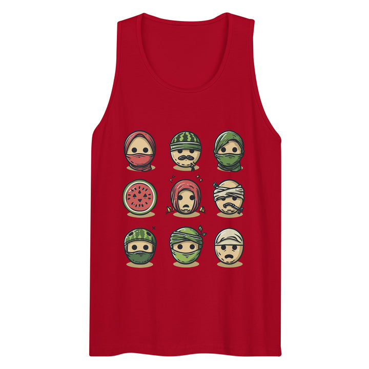 Palestine Emoji - Men’s Premium Tank Top, Mens Premium Tank Top Red