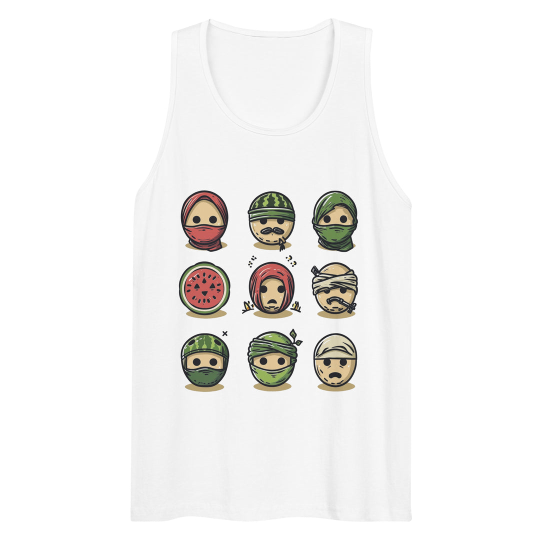 Palestine Emoji - Men’s Premium Tank Top, Mens Premium Tank Top White