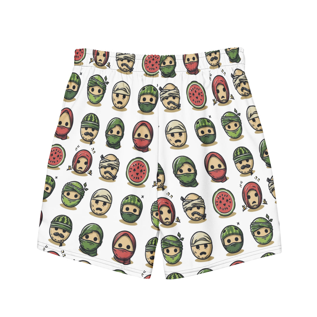 Palestine Emoji - Men’s Swim Trunks, Recycled Swim Trunks White
