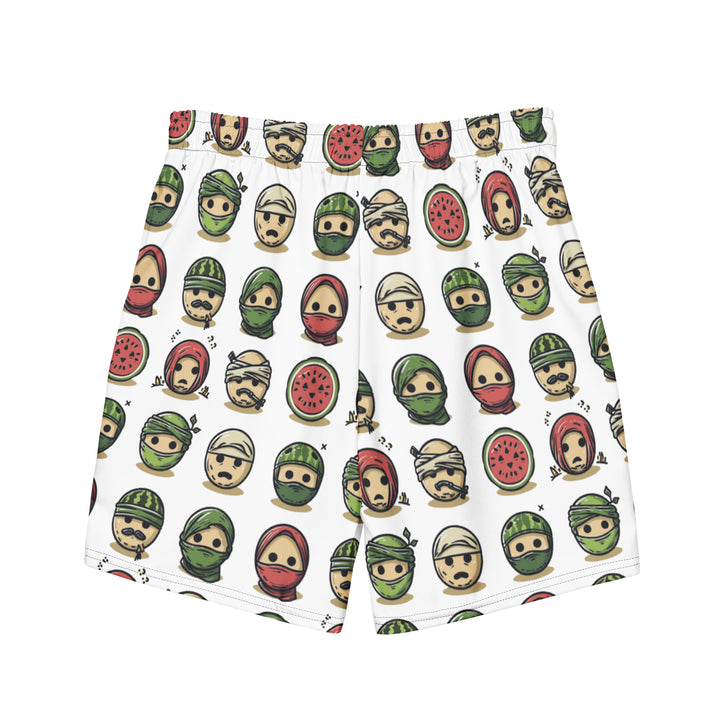 Palestine Emoji - Men’s Swim Trunks, Recycled Swim Trunks White