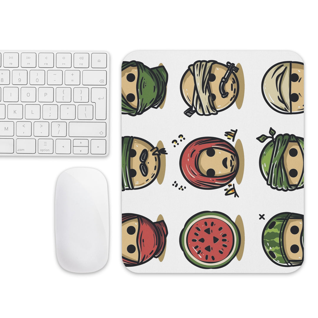 Palestine Emoji - Mouse Pad, White