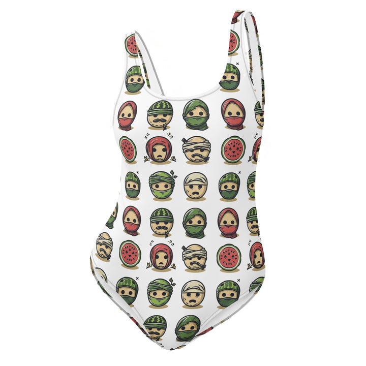 Palestine Emoji - One-Piece Swimsuit, Swimsuit White