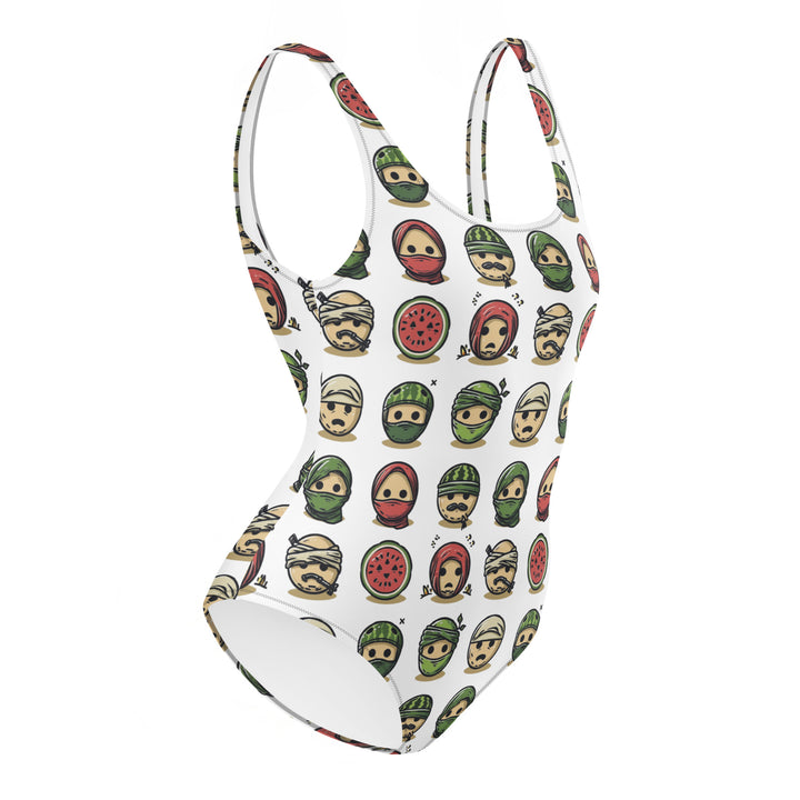Palestine Emoji - One-Piece Swimsuit, Swimsuit White