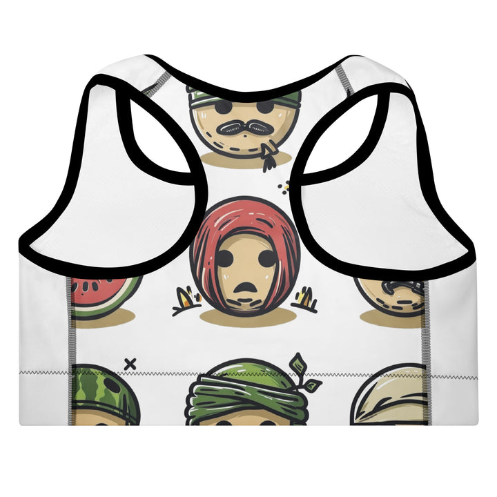 Palestine Emoji - Padded Sports Bra, Padded Sports Bra Black