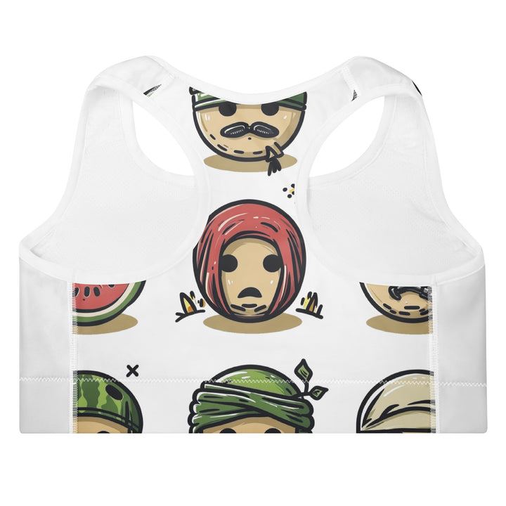 Palestine Emoji - Padded Sports Bra, Padded Sports Bra White