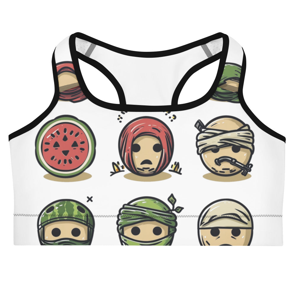 Palestine Emoji - Sports Bra, Black
