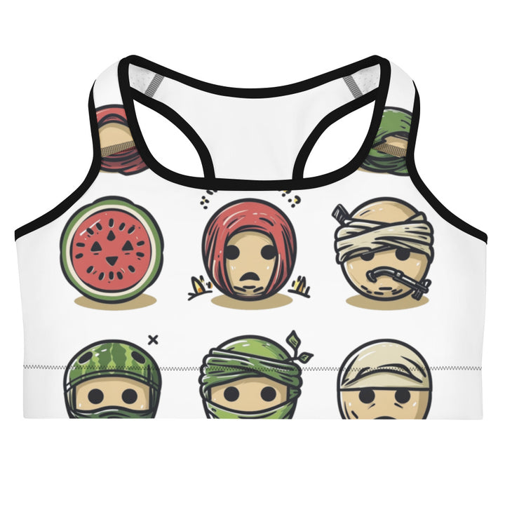 Palestine Emoji - Sports Bra, Black