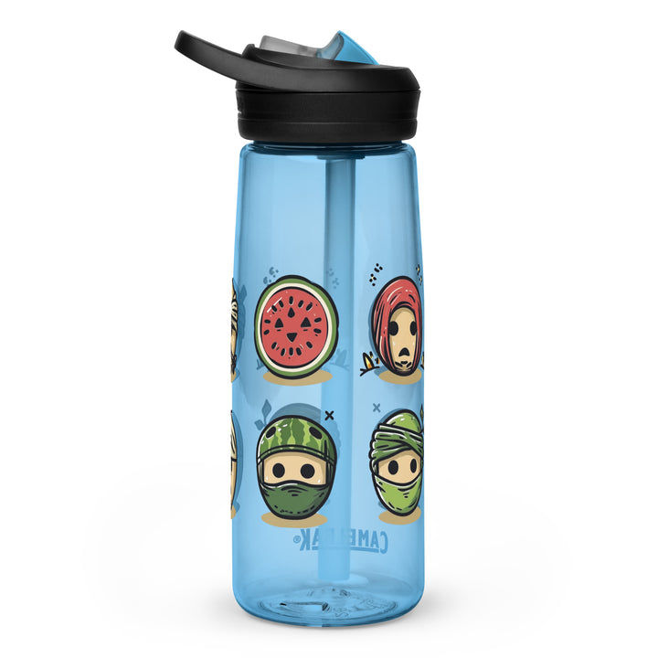 Palestine Emoji - Sports Water Bottle, Blue