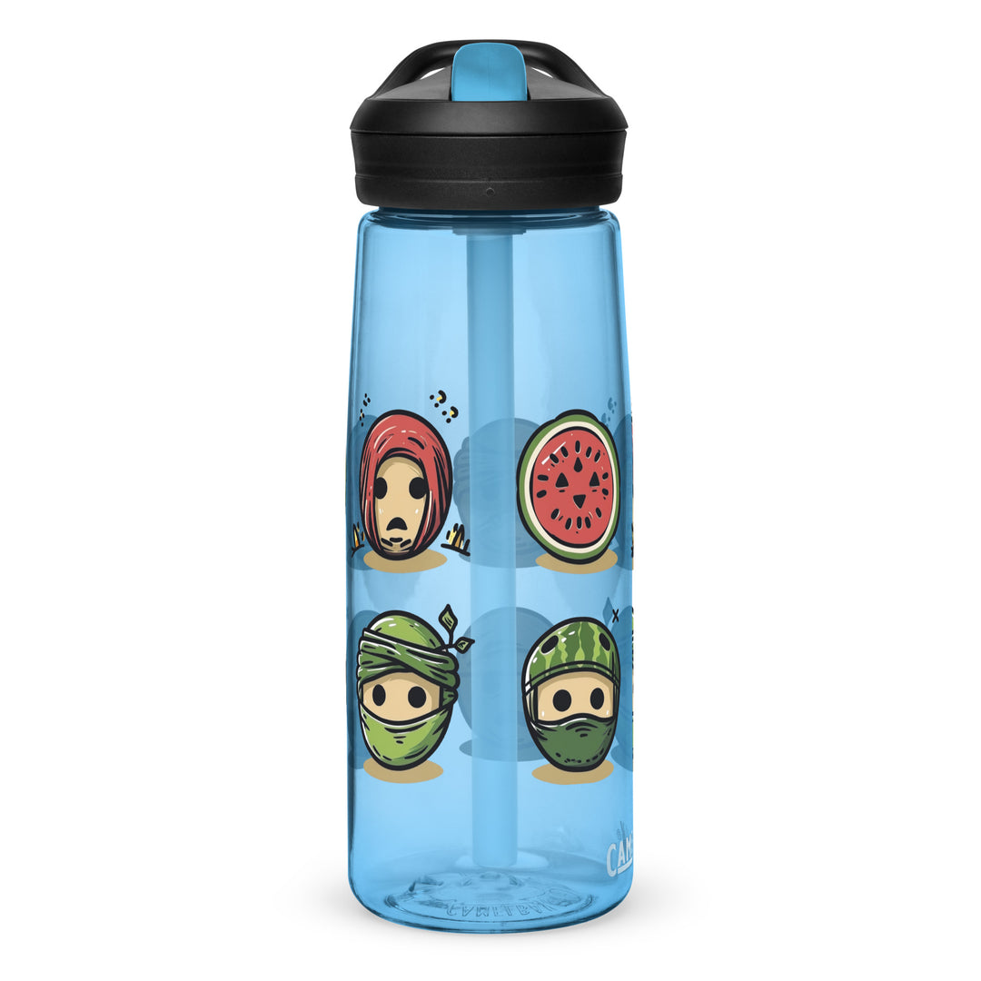 Palestine Emoji - Sports Water Bottle, Blue