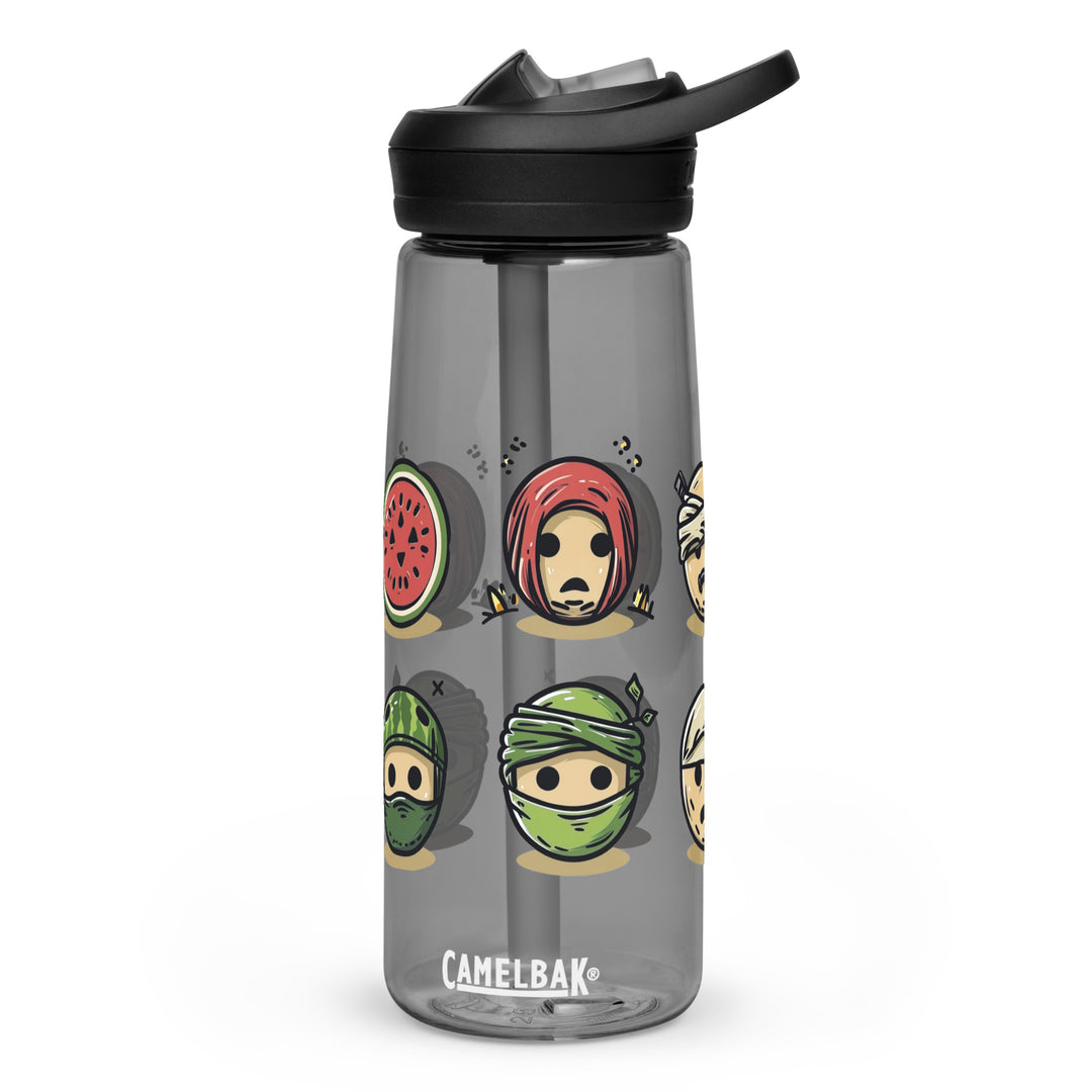 Palestine Emoji - Sports Water Bottle, Charcoal