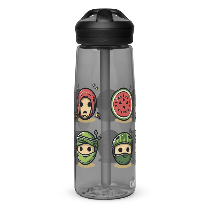 Palestine Emoji - Sports Water Bottle, Charcoal