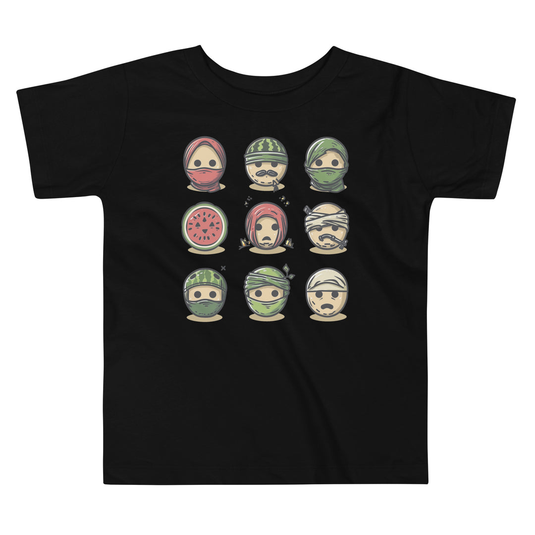 Palestine Emoji - Toddler Short Sleeve Tee, Black