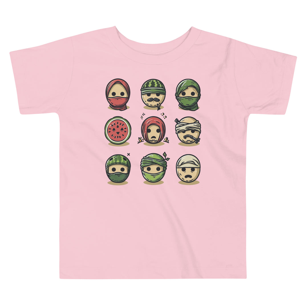 Palestine Emoji - Toddler Short Sleeve Tee, Pink