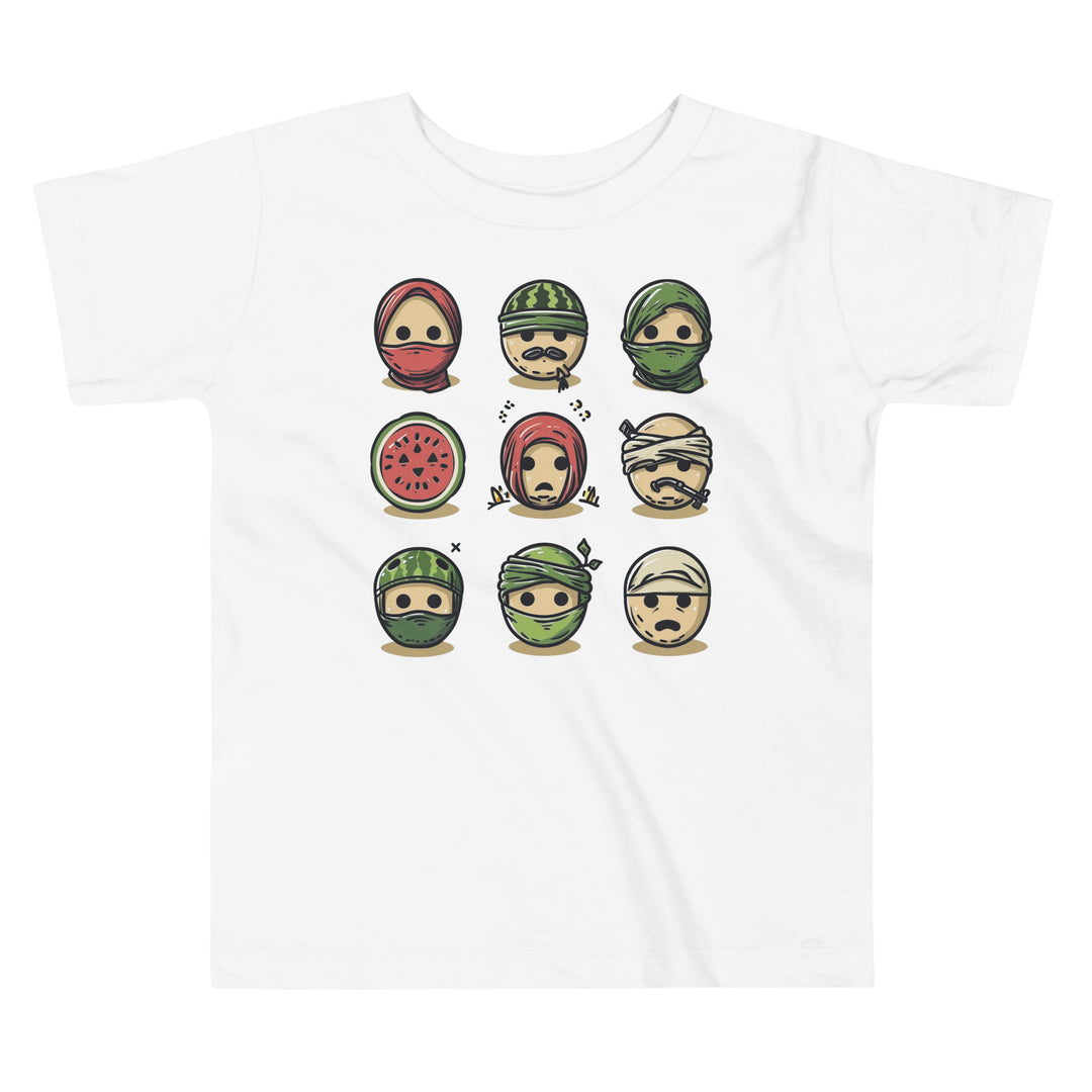 Palestine Emoji - Toddler Short Sleeve Tee, White