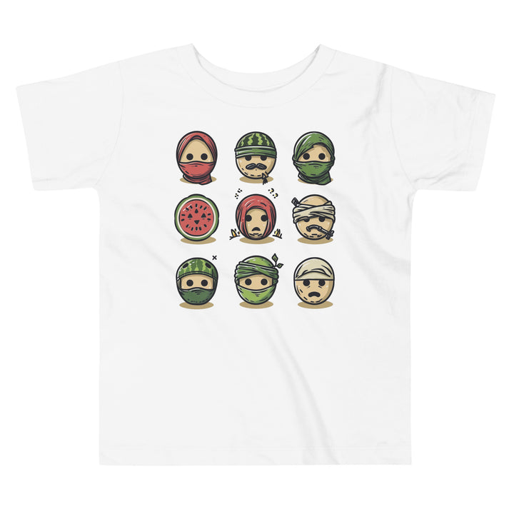 Palestine Emoji - Toddler Short Sleeve Tee, White